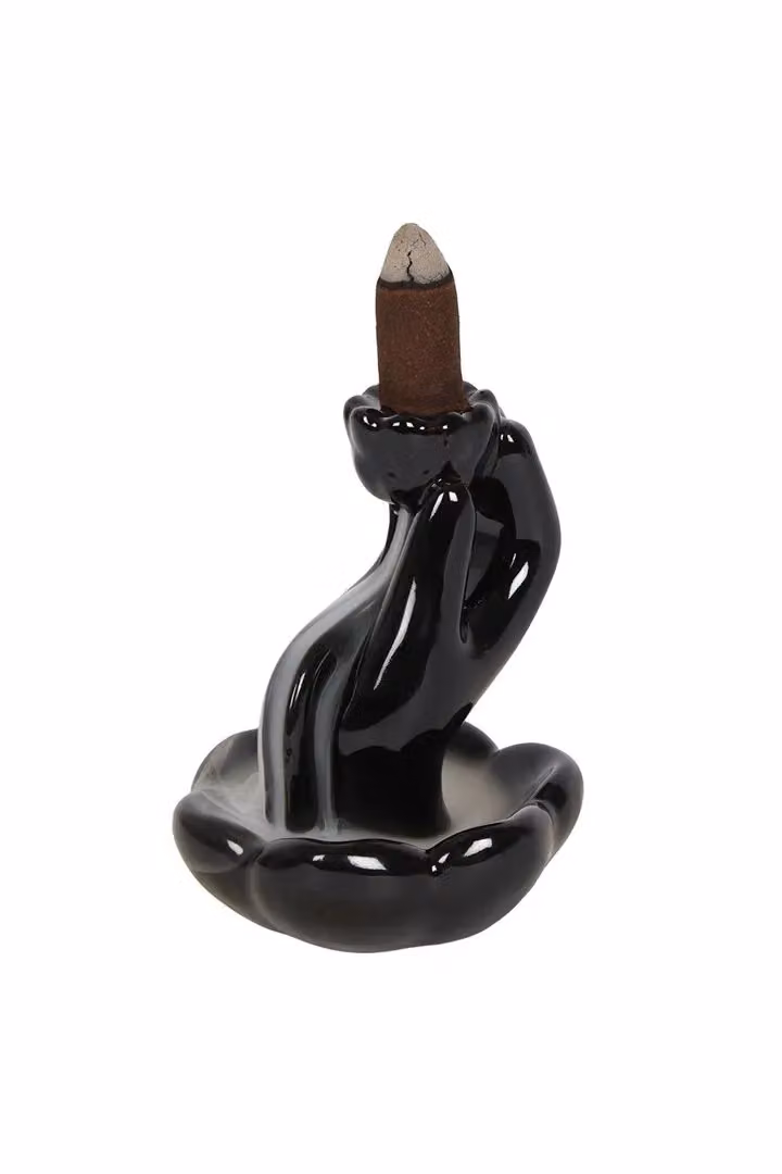KDMD Black Ceramic Hand and Lotus Flower Backflow Incense Burner – 2