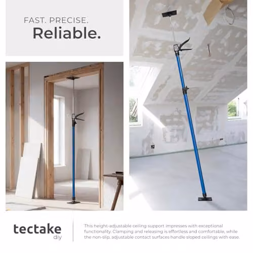 tectake Plasterboard Prop Set of 2, Blue, Adjustable 115-290 cm – 4