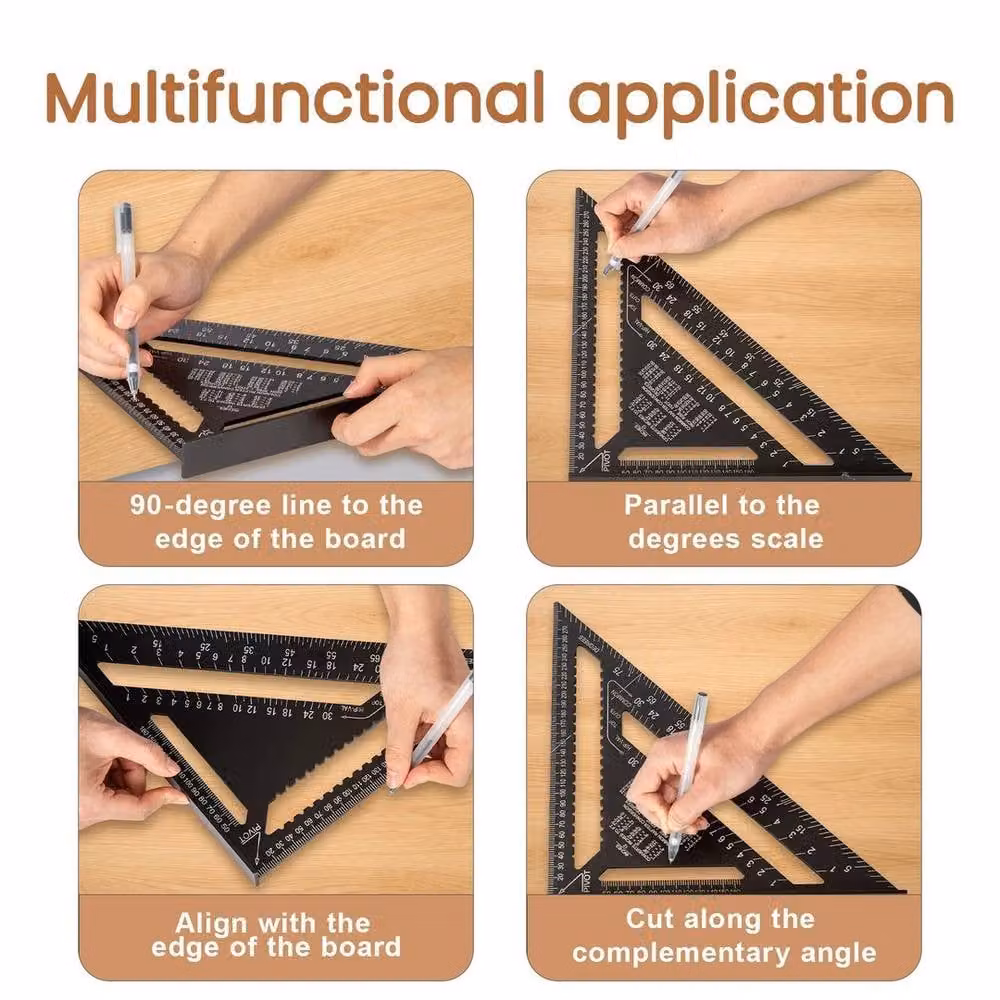 SPETLEK Aluminum Speed Square Triangle Ruler in Black, W: 1000 mm, H: 400 mm, D: 400 mm – 2
