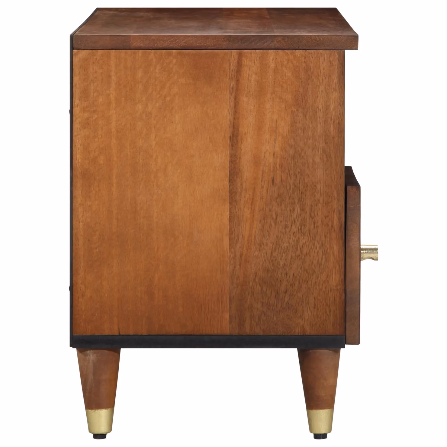 Berkfield Home Modern Mango Wood TV Cabinet in Brown and Gold, W/D/H: 100 x 33 x 46 cm – 3