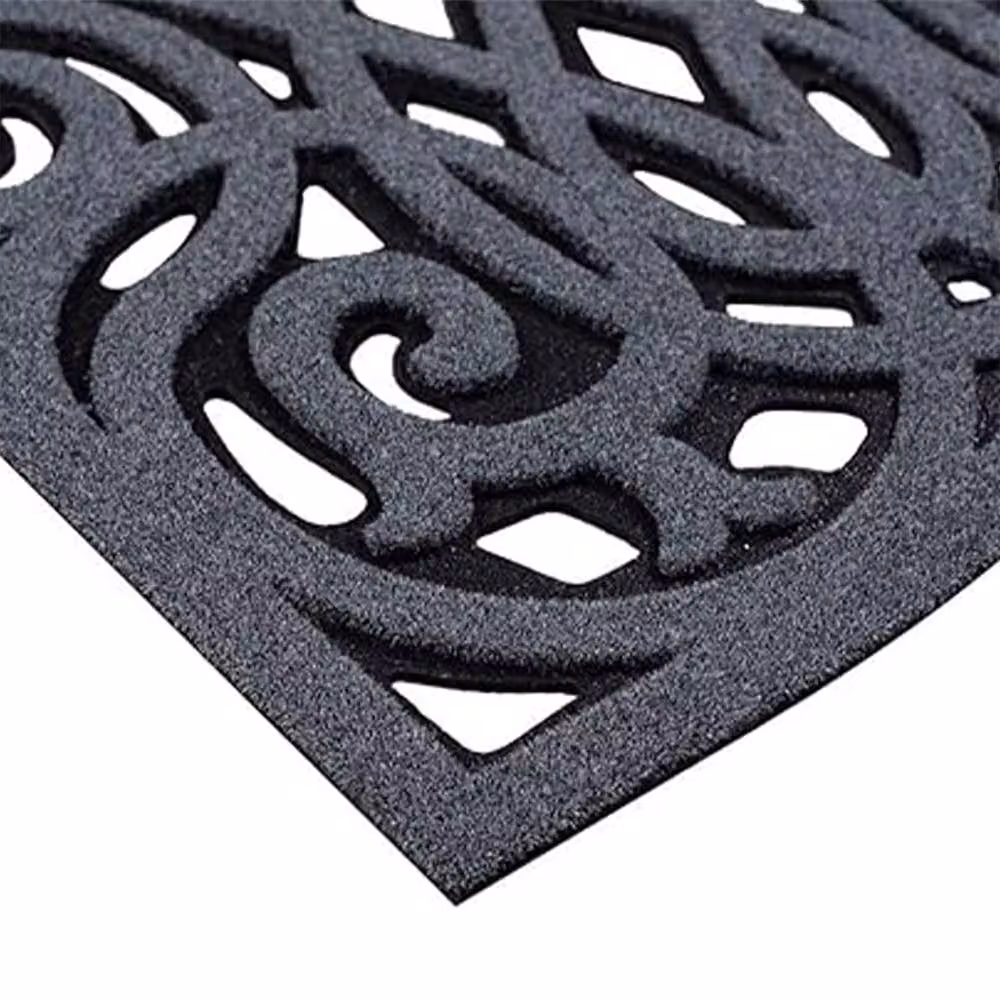Nicoman Semicircular Rubber Outdoor Doormat in Grey, W/D/H: 75 x 45 x 44 cm – 9