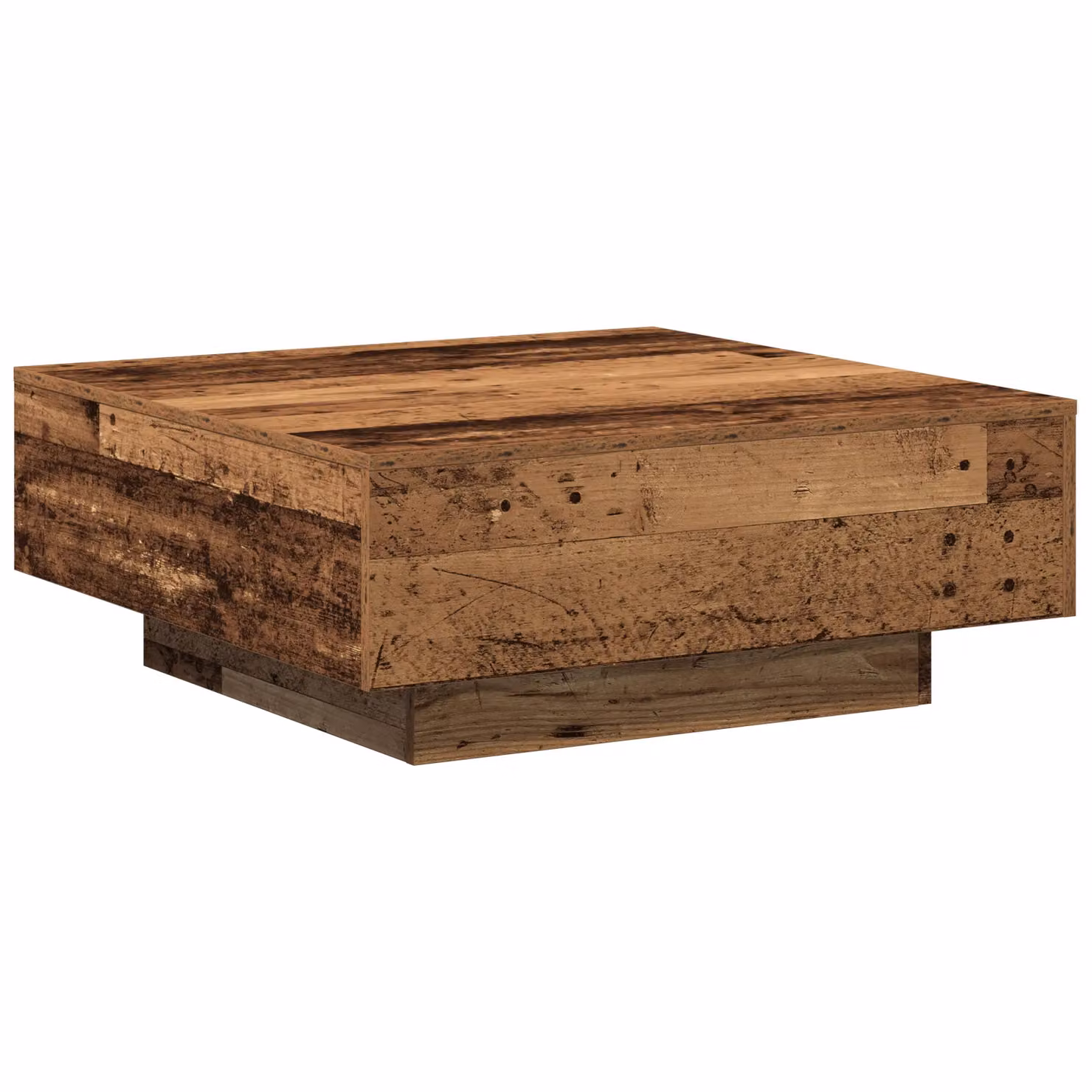 Berkfield Home Rustic Oak Coffee Table in Brown, W/D/H: 80 x 80 x 31 cm – 2