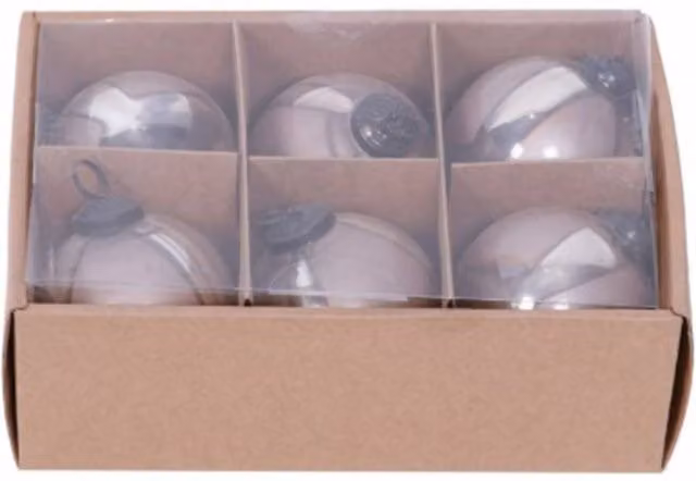 Hill Interiors Brown Glass Ombre Christmas Baubles, Pack of 6