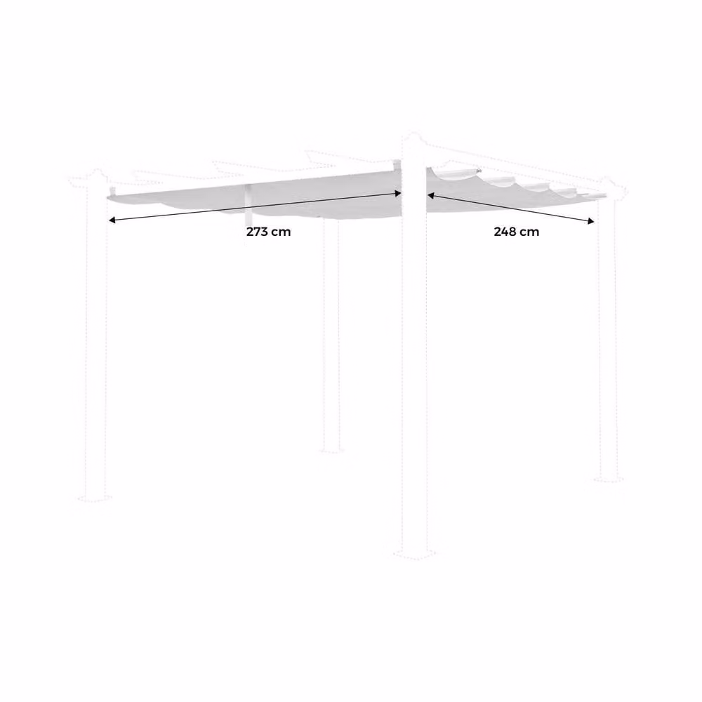 sweeek White Polyester Replacement Pergola Canopy Roof, 3 x 3 m