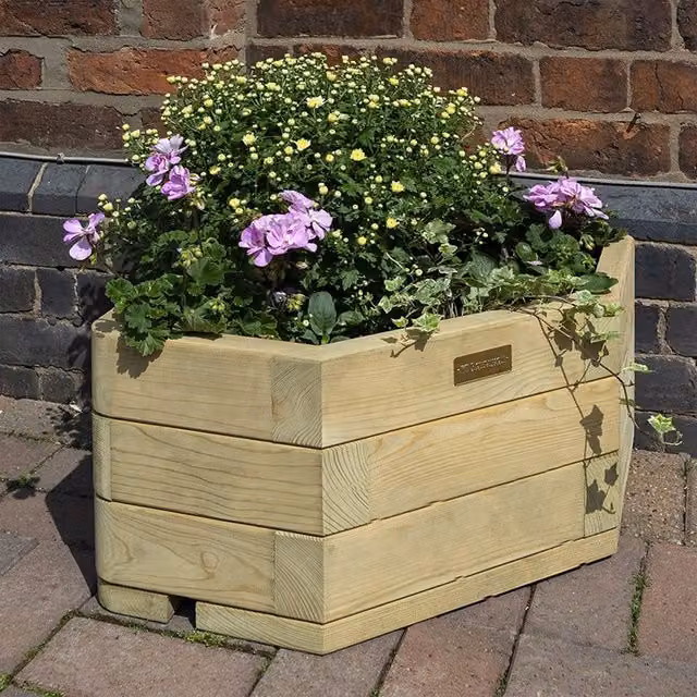 Rowlinson Marberry Corner Planter Tub in Brown, W: 50 cm, D: 50 cm, H: 50 cm – 5
