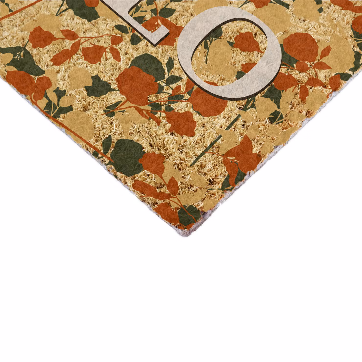 Artsy Mats Hello Floral Coir Doormat in Brown and Multicolour, W: 90 cm, D: 60 cm – 5