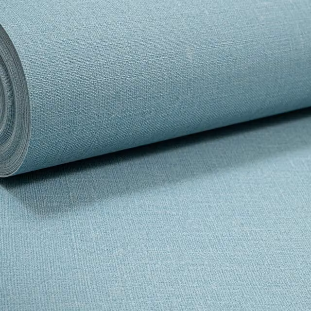 Rasch Non-Woven Textured Wallpaper in Blue, Turquoise and Grey with Abstract Plain Design
