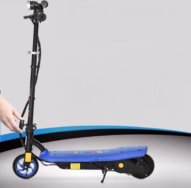 HOMCOM Folding Electric Scooter with LED Headlight and Height Adjustable Handlebar, Blue