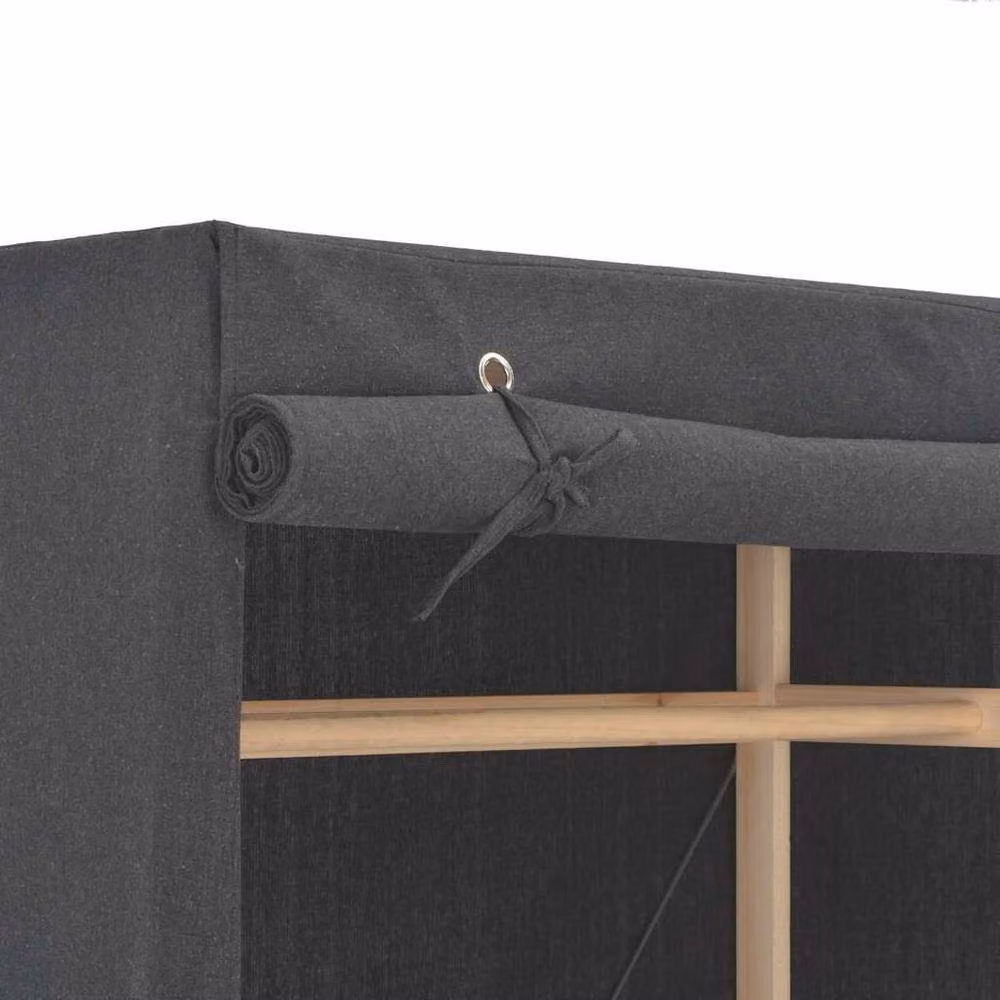 Berkfield Home Grey Fabric Roll Shutter Wardrobe W/D/H: 79 x 40 x 170 cm – 3