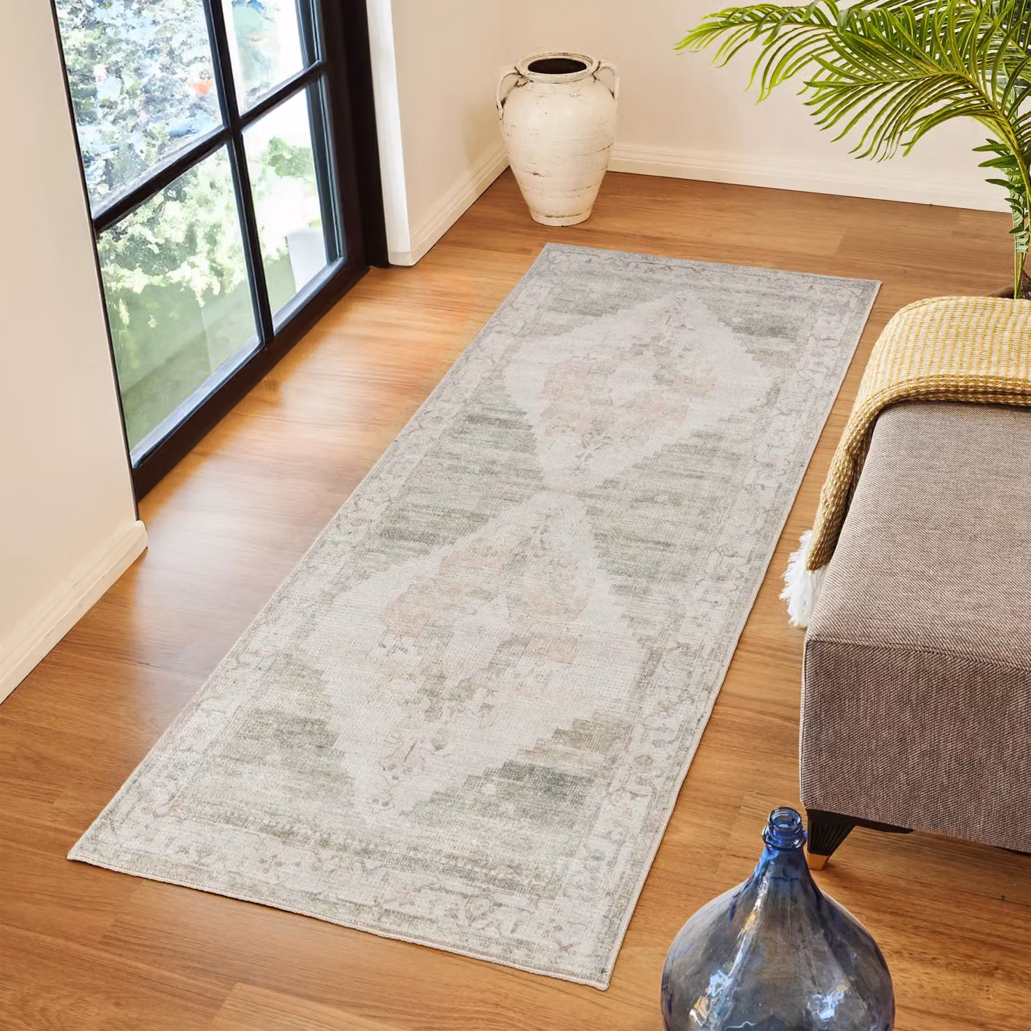 Livabliss Luca Woven Boho Traditional Rug in Blue, Brown, Green and Multicolour, W: 200 cm, D: 275 cm – 3