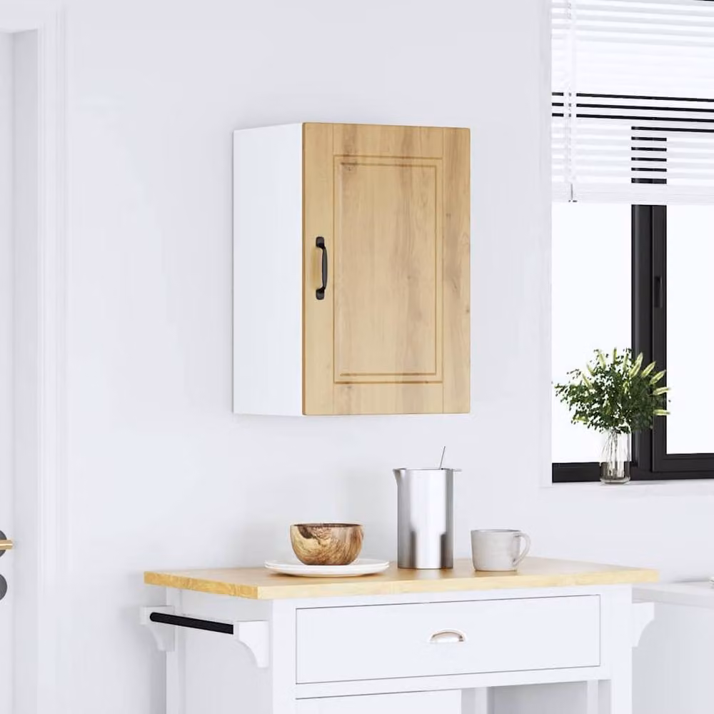 Berkfield Home Porto Artisan Oak Wall Cabinet in Brown – 1