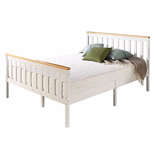 Aspire Beds Atlantic Solid Wood Shaker Bed Frame in White – 1