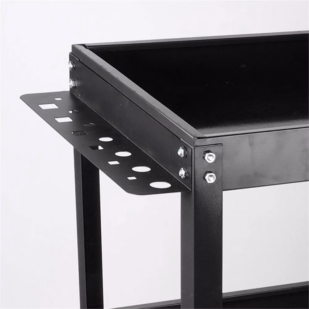 Nordara 3 Tier Heavy Duty Metal Tool Storage Garage Trolley in Black W/D/H: 52 x 52 x 74 cm – 4