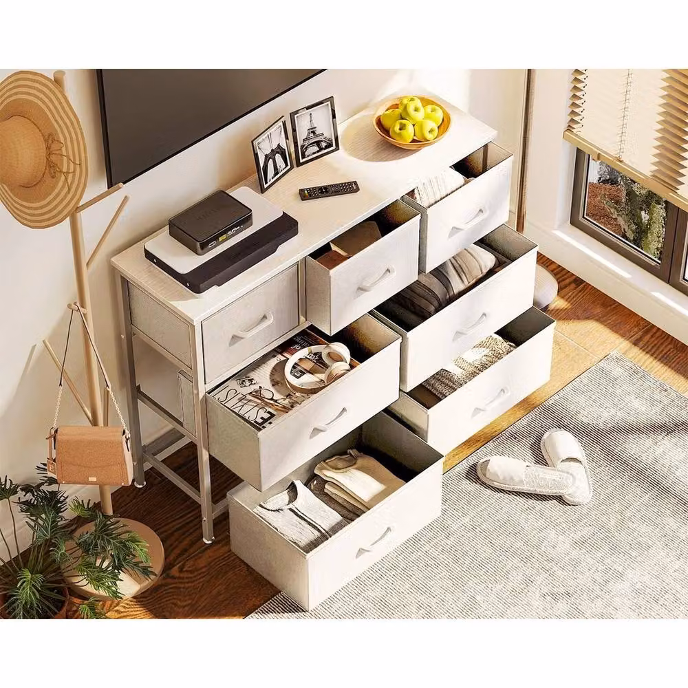 FORGEVIO Coleshome Chest of Drawers in White, W/D/H: 100 x 30 x 77 cm – 2