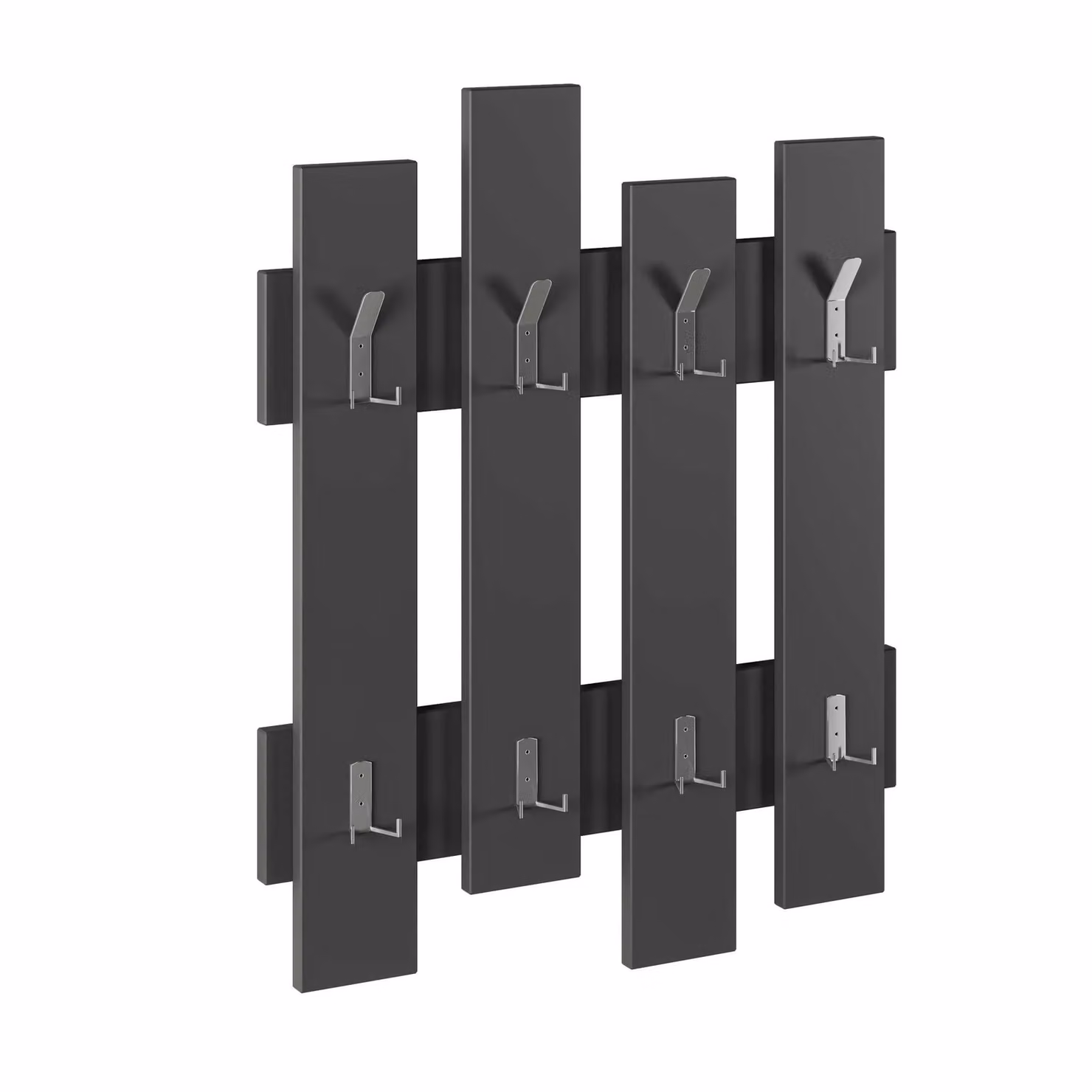 Decortie Wave Modern Wall-Mounted Coat Rack with 8 Hooks, Anthracite Grey, W: 69 cm, H: 81 cm – 2