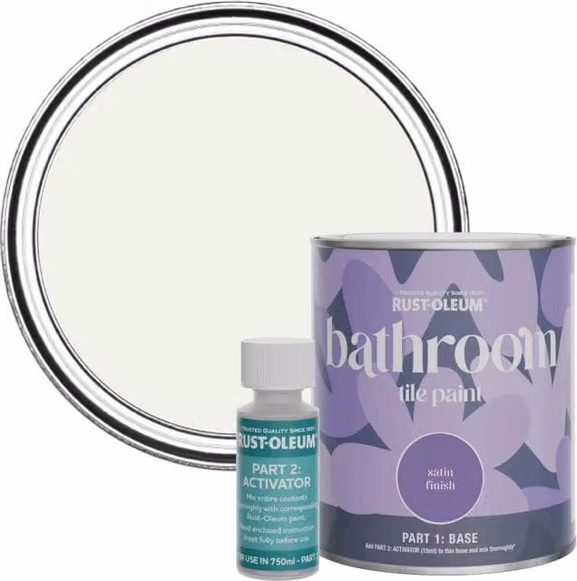 Rust-Oleum Bathroom Tile Paint in Satin Finish, White, 0.75 l