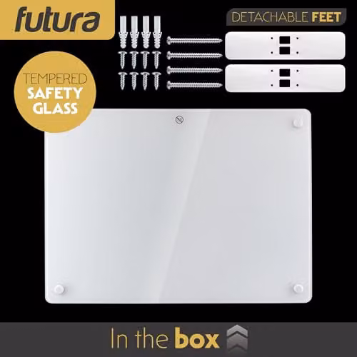 Futura 1000W WiFi Glass Panel Convector Heater, White, Wall Mounted or Freestanding – 4