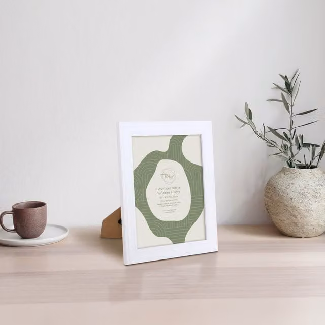 The Port. Co Gallery White Plain Rectangular Wooden Single Tabletop Photo Frame, W: 25.4 cm, H: 25.4 cm, D: 20.32 cm