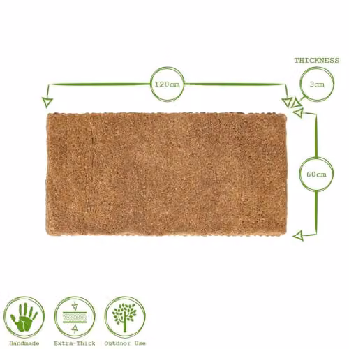 Nicola Spring Handmade Coir Door Mats, Pack of 2, Brown and Beige, W/D/H: 120 x 60 x 3 cm – 3