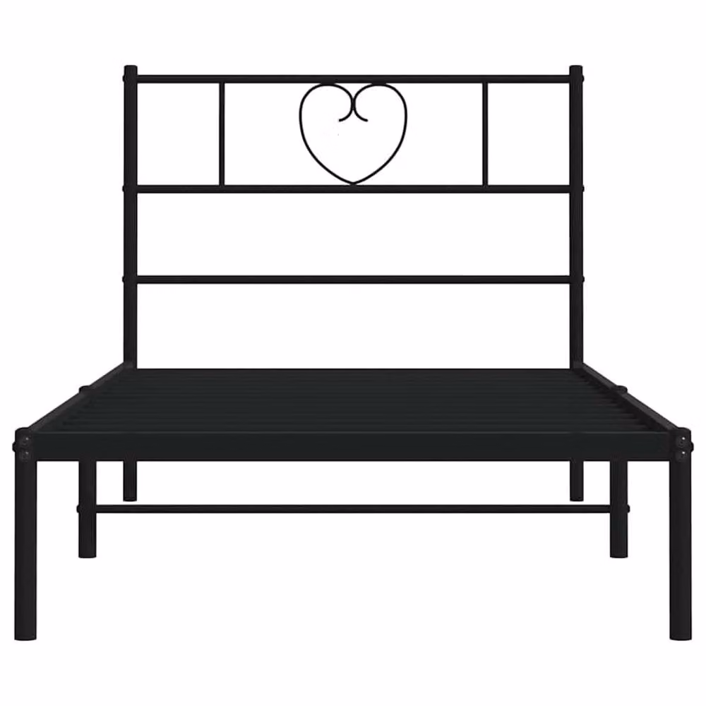 Berkfield Home Metal Bed Frame with Headboard in Black, W/D/H: 100 x 200 cm – 3