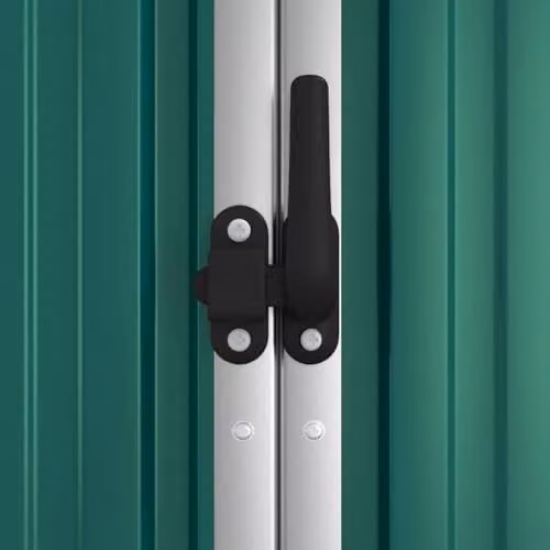 vidaXL Large Tool Shed in Green, made from Galvanised Steel, Metal and Plastic, W/D/H: 161 x 89 x 161 cm – 4