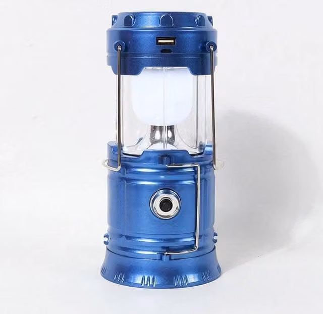 NESTLUNE Blue LED Solar Rechargeable Camping Lantern – 1