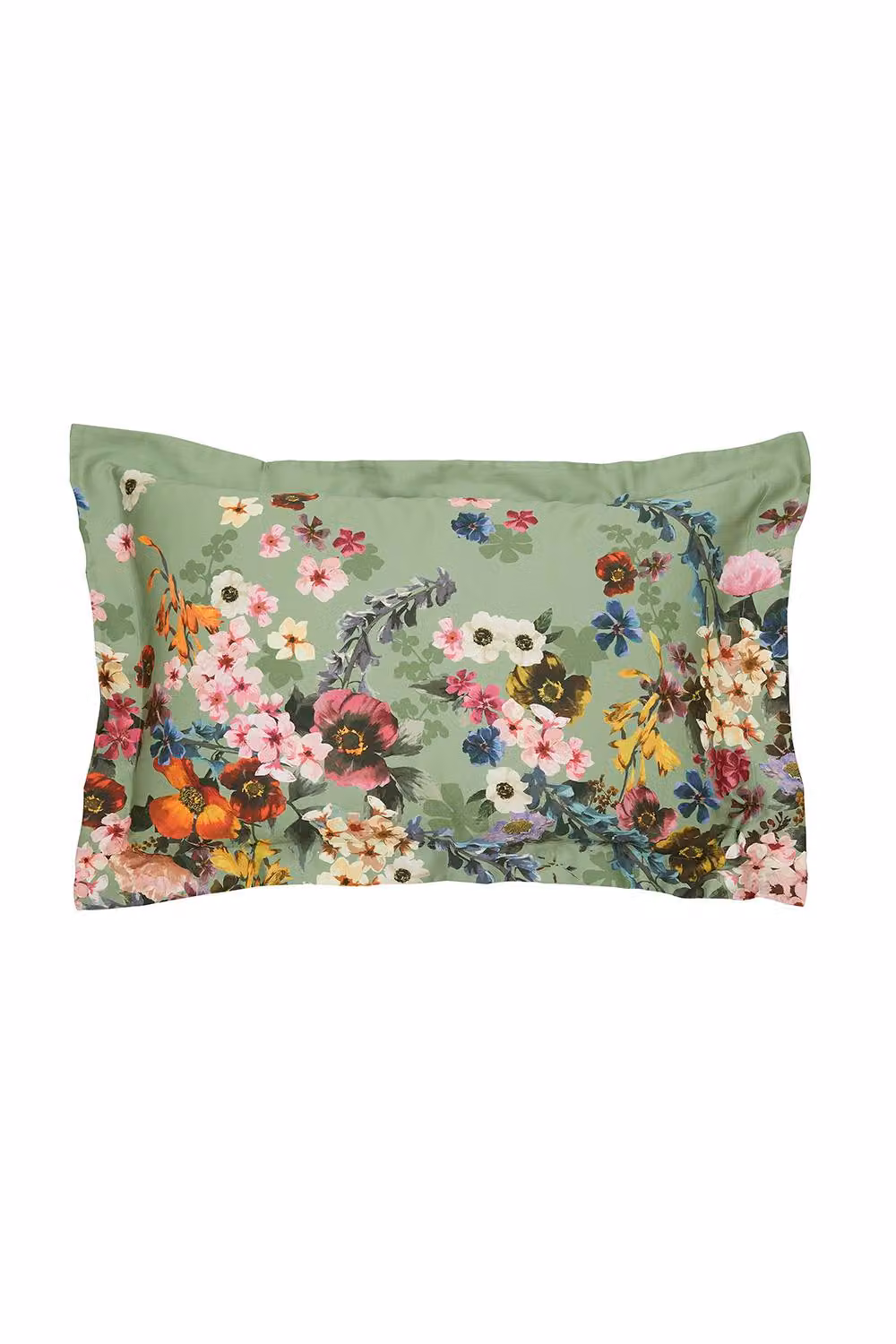 Ted Baker Green Floral Mako Satin Cotton Duvet Cover and Pillowcase Set, W/D/H: 200 x 220 cm and 140 x 200 cm – 4