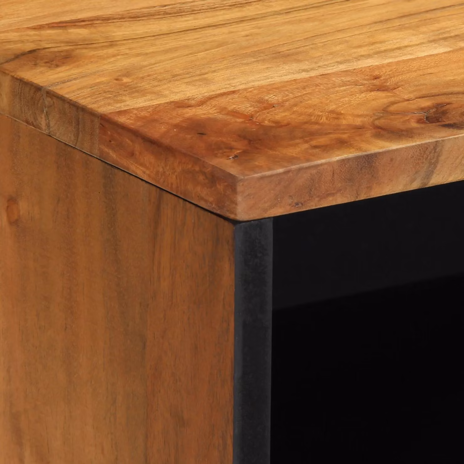 Berkfield Home Industrial TV Cabinet in Brown Solid Acacia Wood, W/D/H: 80 x 31.5 x 46 cm – 4