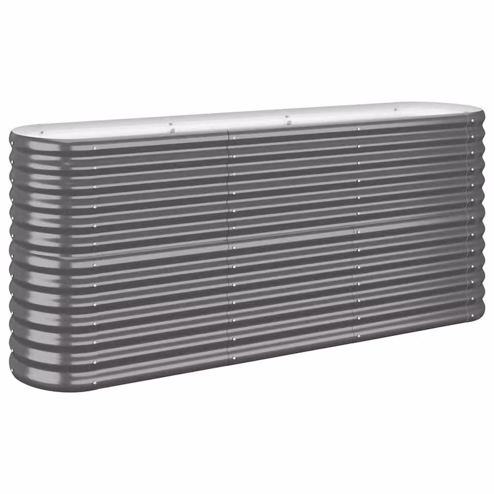 Berkfield Home Garden Powder-coated Steel Raised Bed in Anthracite Grey, W/D/H: 152 x 40 x 68 cm – 3