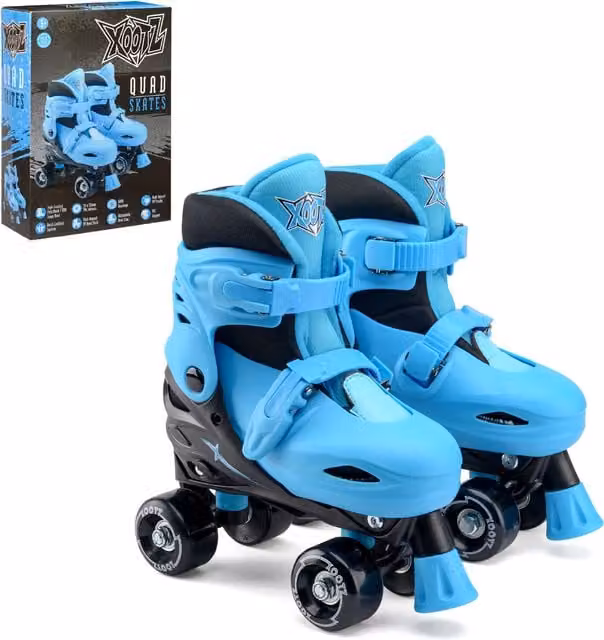 Xootz Kids Adjustable Quad Roller Skates in Blue and Black