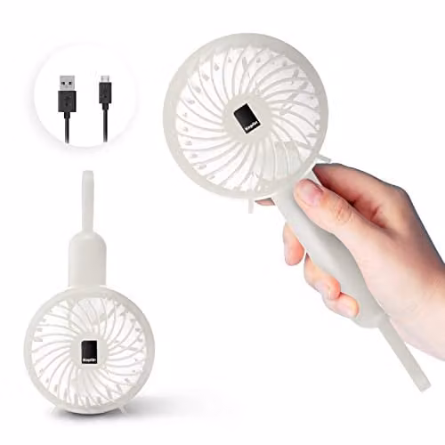 Keplin Mini Rechargeable Portable Handheld Fan, White