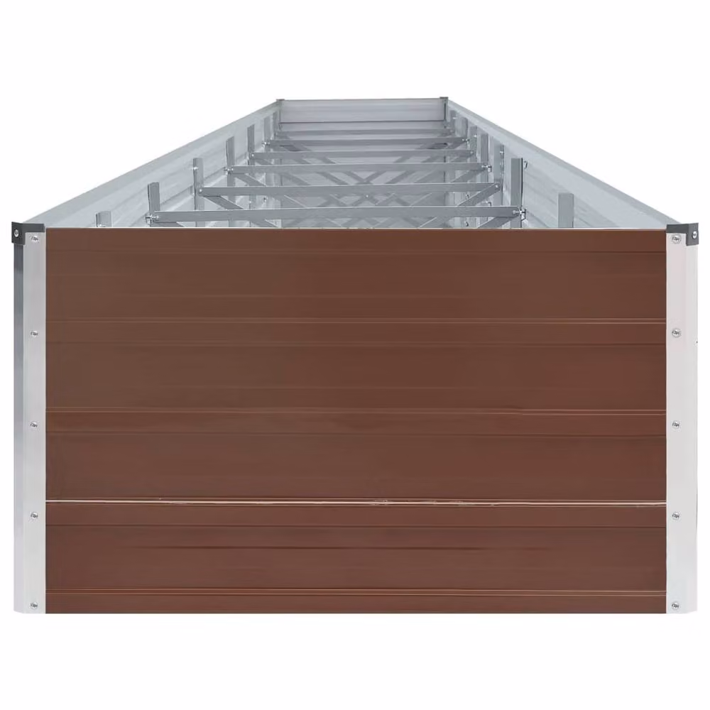 Berkfield Home Garden Brown Galvanised Steel Raised Bed W: 600 cm, D: 80 cm, H: 45 cm – 3