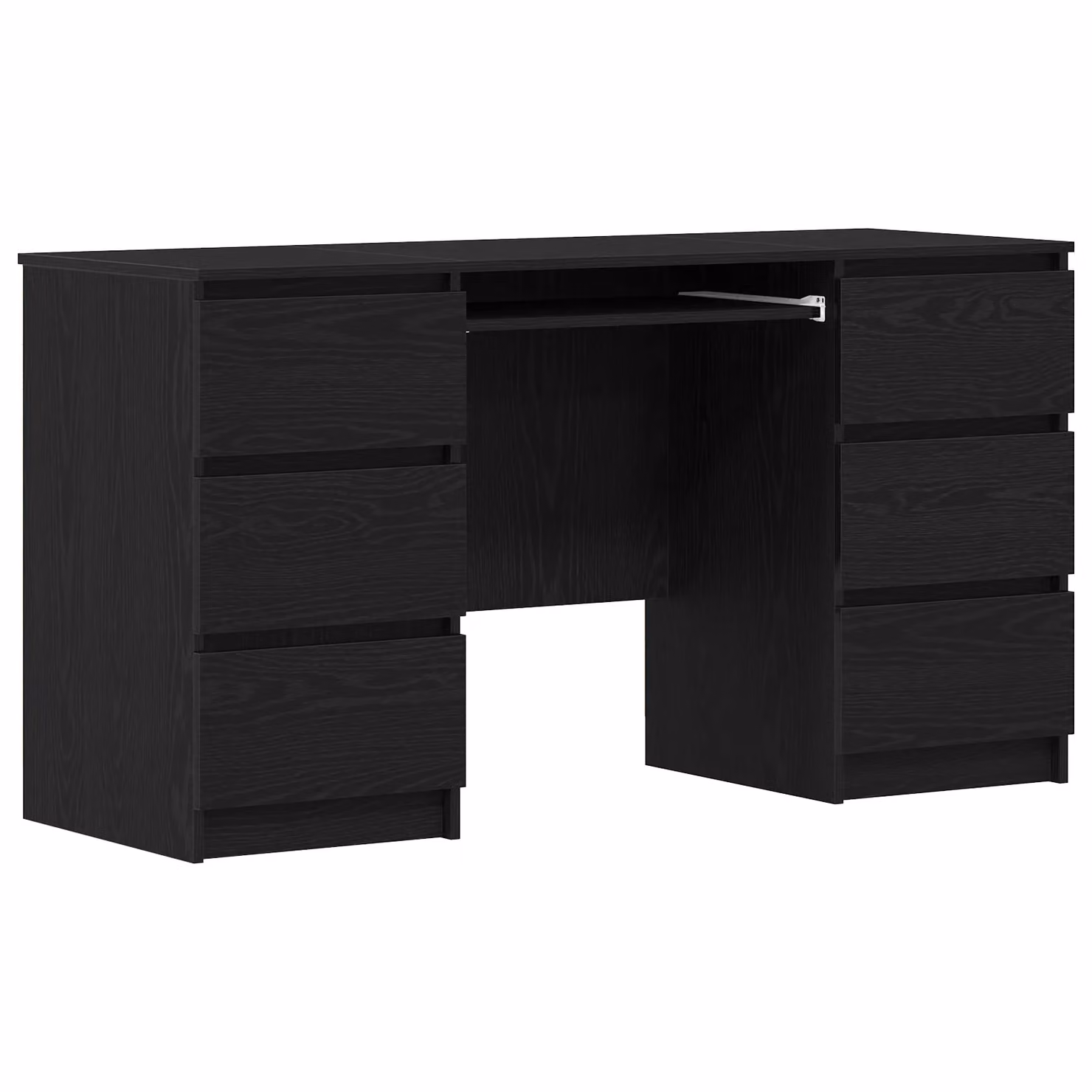 Berkfield Set of 2 Modern Black Oak Writing Desks, W/D/H: 140 x 50 x 76 cm – 2