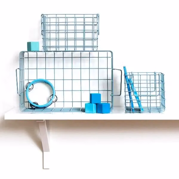 Mustard Made Ocean Blue Metal Baskets W/D/H: 40.0 x 26.0 x 16.0 cm