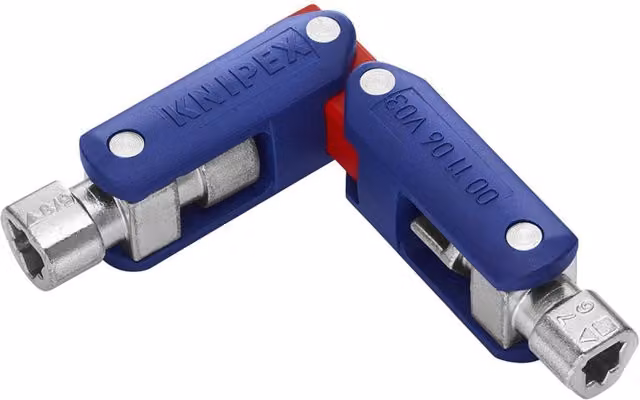 Knipex Doublejoint Control Cabinet Key, 1/4 inch, Blue and Multicolour, Zinc Die-cast