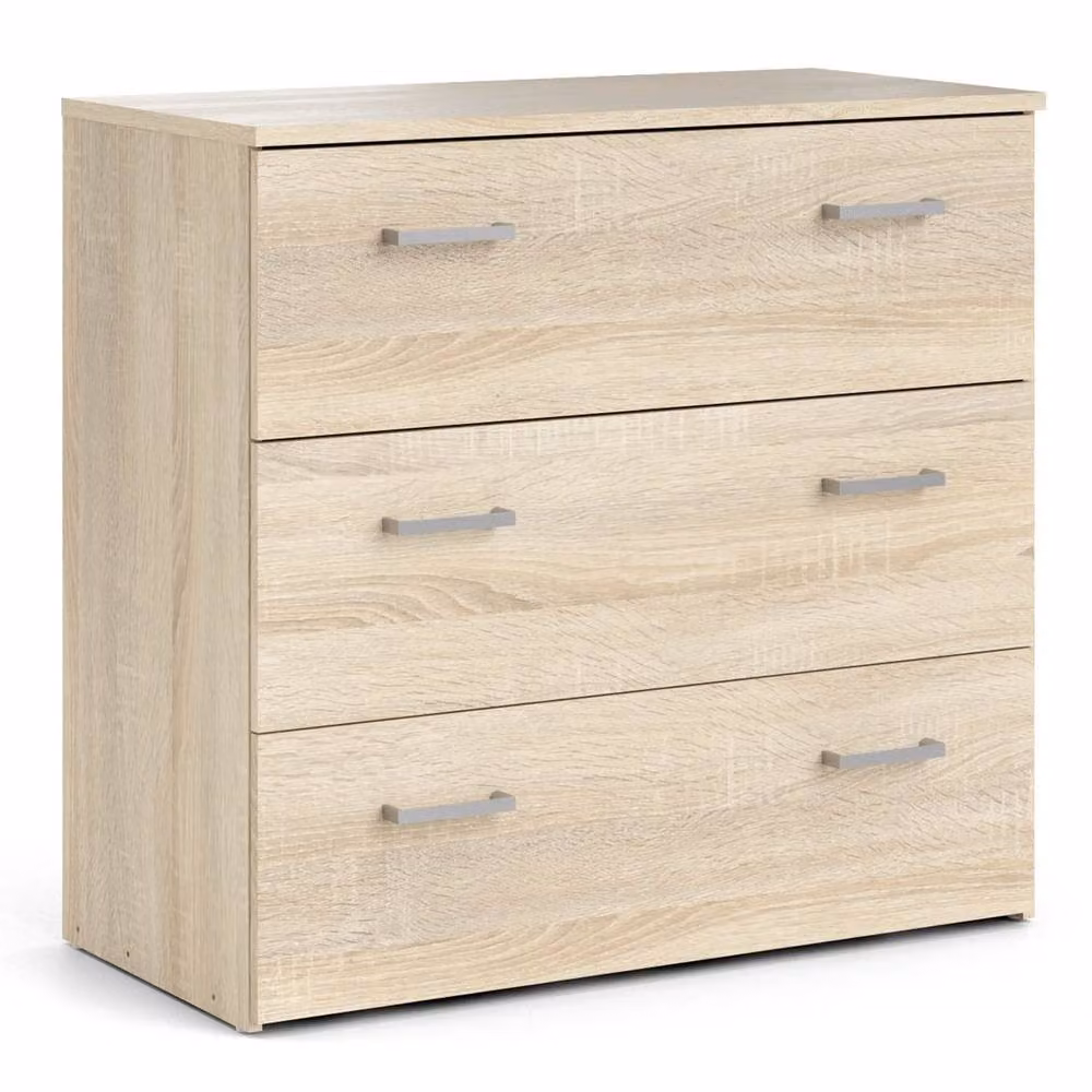 Wyld Haus Berlin 3 Drawer Chest in Light Oak Effect Natural Scandinavian Style – 2
