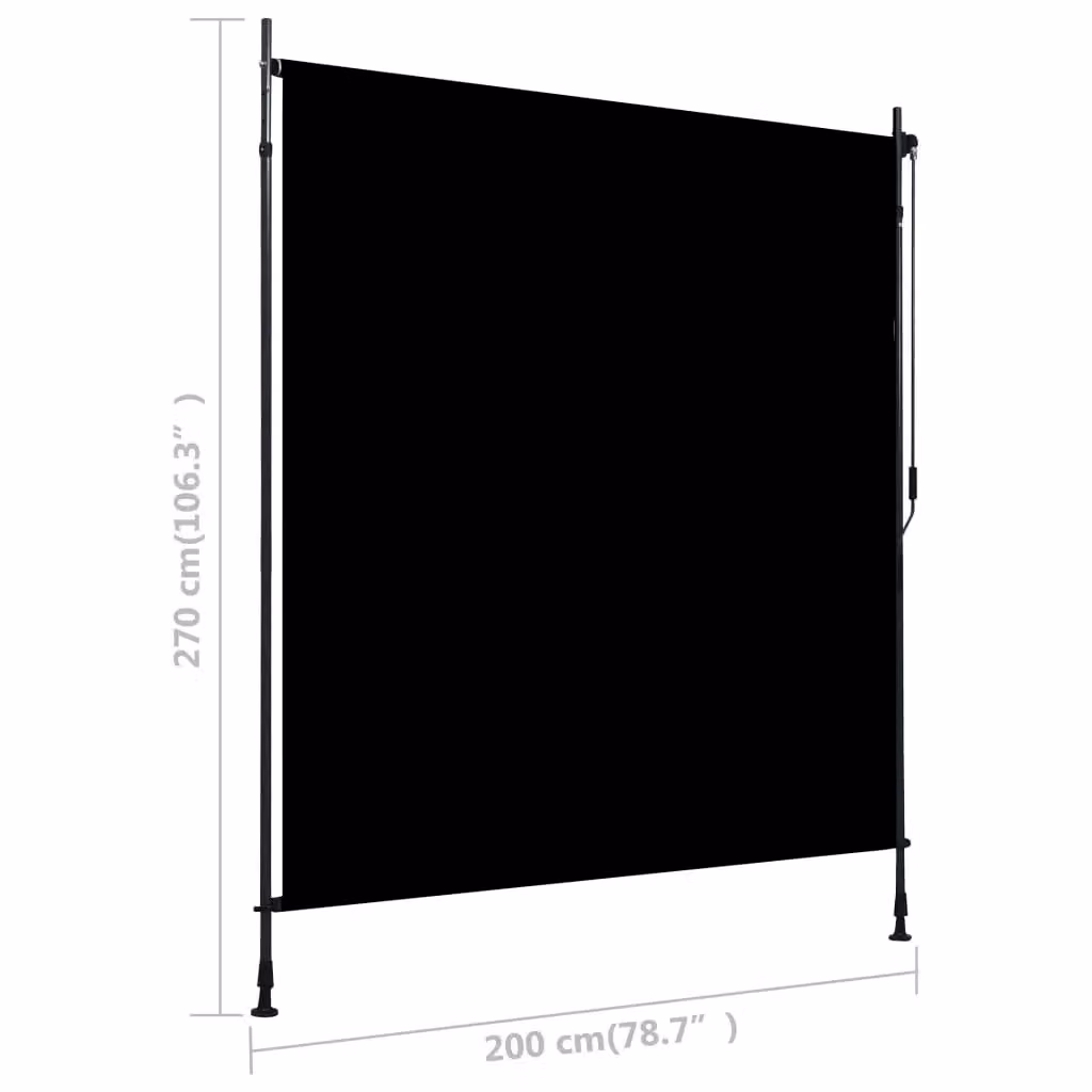 Berkfield Home Outdoor Roller Blind with Crank, Anthracite, W: 200 cm, H: 270 cm – 7
