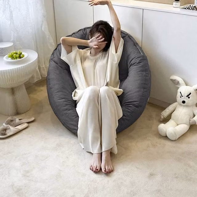 KORVIXA Grey Hanging Egg Chair Cushion Pad, Diameter: 100 cm