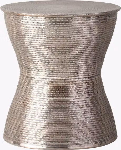Perch & Parrow Aziza Side Table in Silver Glossy Metal