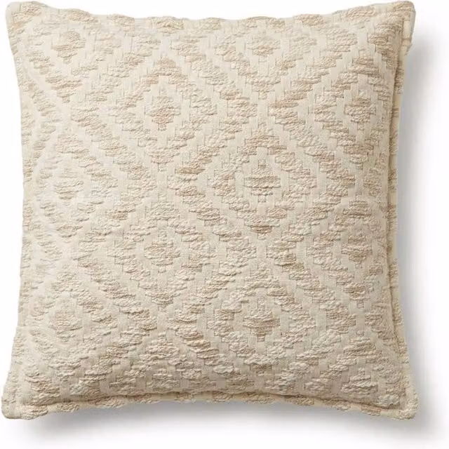 Serenityy Classic Square Cushion Cover in Beige with Minimalist Graphic Design, W/D/H: 45 x 45 x 45 cm