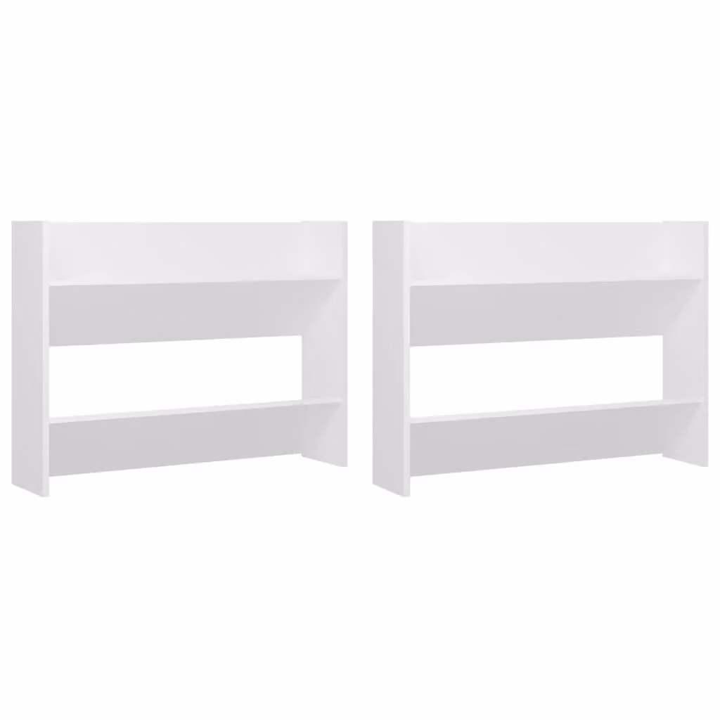 Berkfield Home Set of 2 White Wall Mounted Shoe Cabinets with Tilting Compartments, W/D/H: 80 x 18 x 60 cm – 2