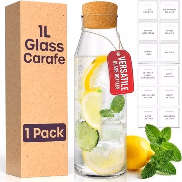 Volila Glass Carafe with Lid in Transparent, 1 l