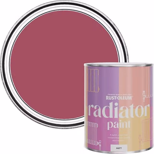 Rust-Oleum Matt Pink Radiator Paint, Raspberry Ripple, 0.75 l – 1