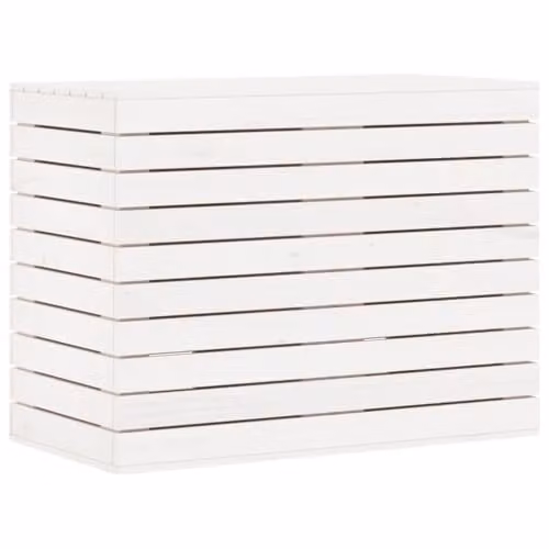 vidaXL White Solid Wood Pine Laundry Basket W: 88.5 cm, D: 44 cm, H: 66 cm – 1