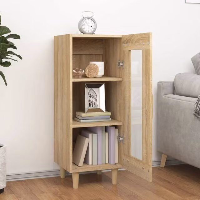 Berkfield Home Sonoma Oak Sideboard in Brown, W/D/H: 34.5 x 34 x 90 cm – 1
