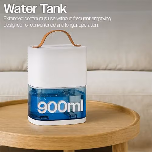 Prem-i-air Compact Dehumidifier, 0.9L Tank, White – 4