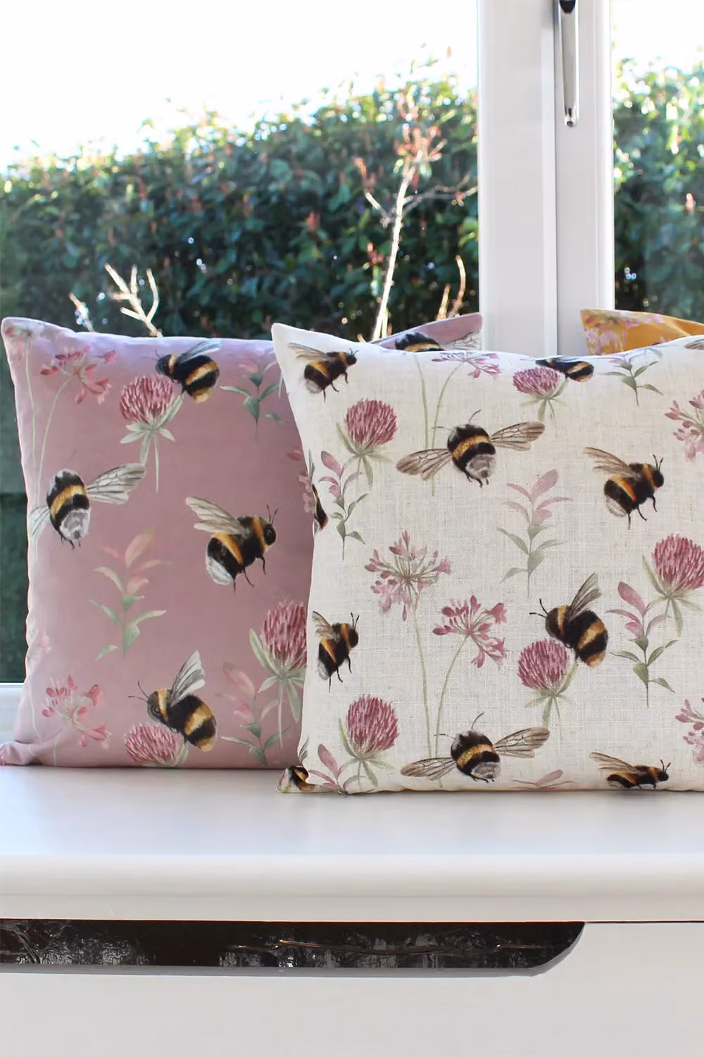 Evans Lichfield Country House Floral Square Velvet Cushion in Pink and Purple, W/D/H: 43 x 43 x 43 cm – 3