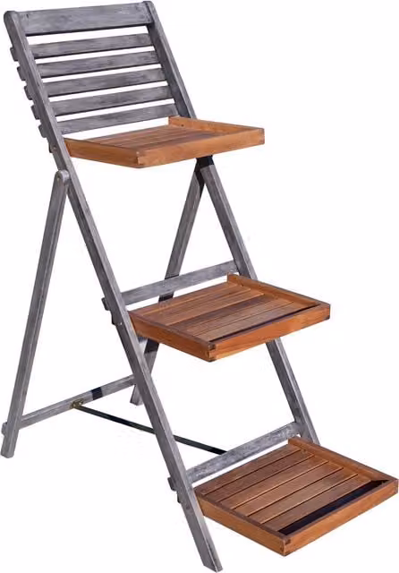 Rowlinson Alderley Hardwood Plant Ladder in Grey