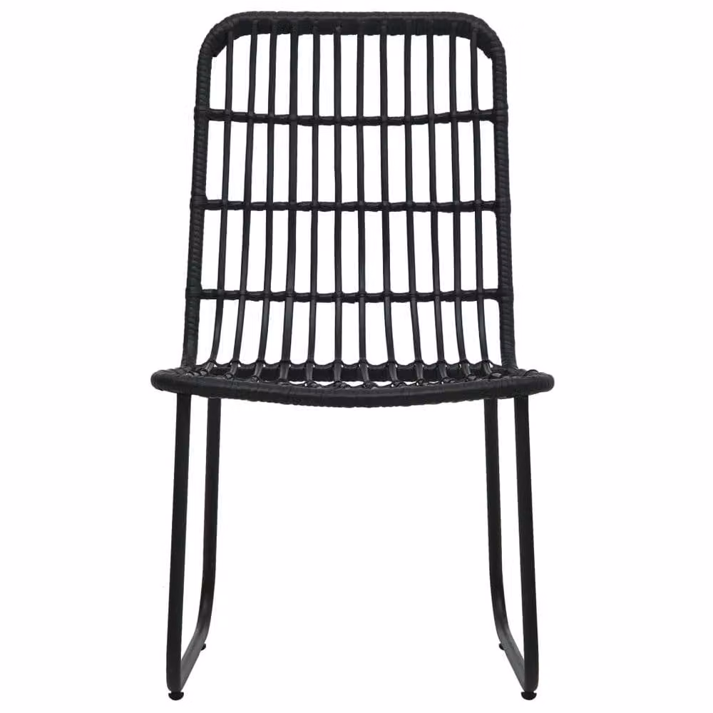Berkfield Home 5 Piece Outdoor Dining Set in Black Poly Rattan and Glass