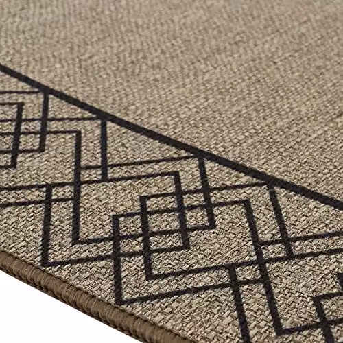 JVL Elegance Runner Mat in Beige with Diamond Border, W: 50 cm, L: 150 cm – 5